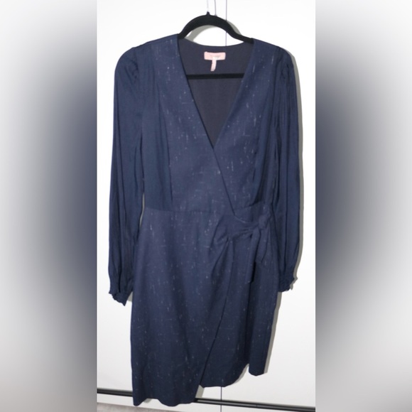 Rebecca Taylor Navy Cross Hatch Dress- Size 12 - Picture 6 of 11